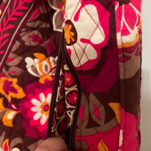 Vera Bradley shoulder purse Lisa B zipper carnaby pink and orange floral - Picture 3 of 8